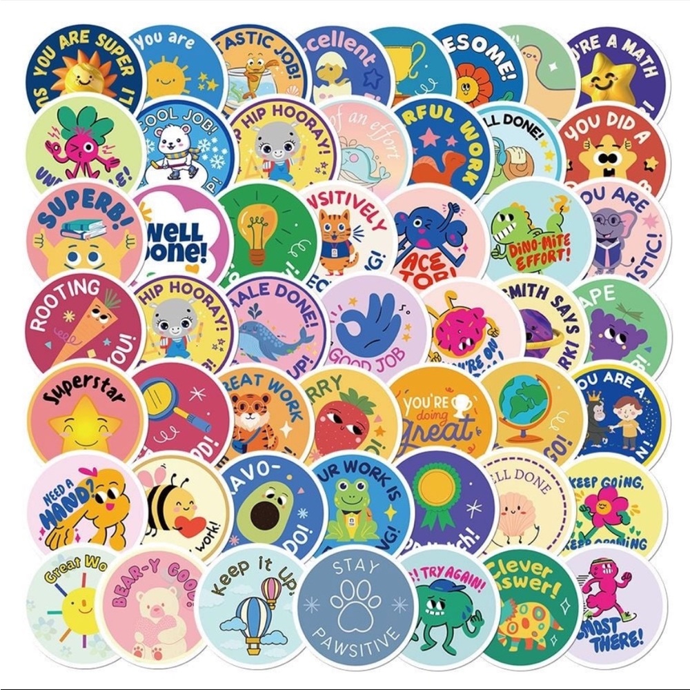 Colorful Motivational Sticker Set 50pc
